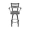 Holland Bar Stool Co Jackie with Arms 30 in. Swivel Bar Stool with Black Wrinkle Finish and Graph Coal Seat 415 - alternate 9